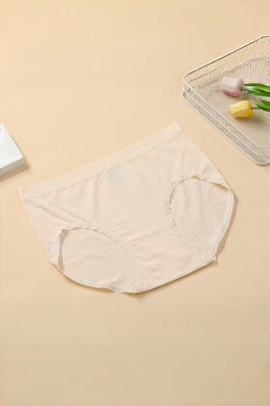 Plus Size Textured Stripe Second-Skin Seamless Modal Mid-Rise Brief Panty💖 My Favorite Bra
