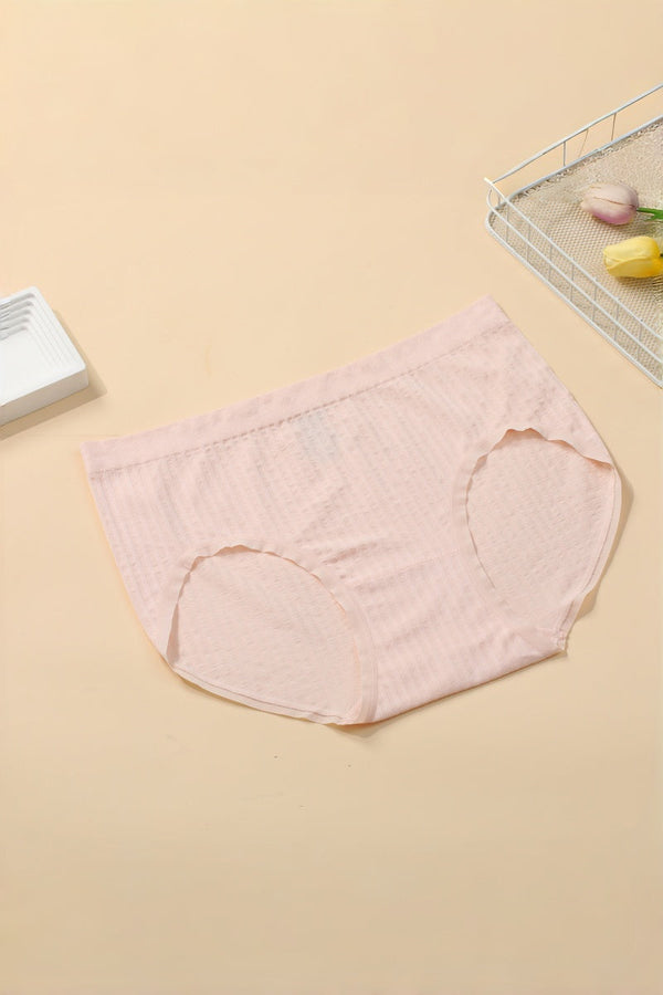 Plus Size Textured Stripe Second-Skin Seamless Modal Mid-Rise Brief Panty💖 My Favorite Bra