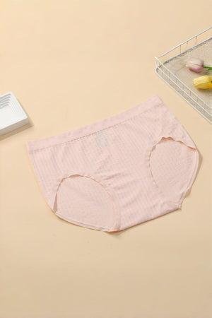 Plus Size Textured Stripe Second-Skin Seamless Modal Mid-Rise Brief Panty💖 My Favorite Bra